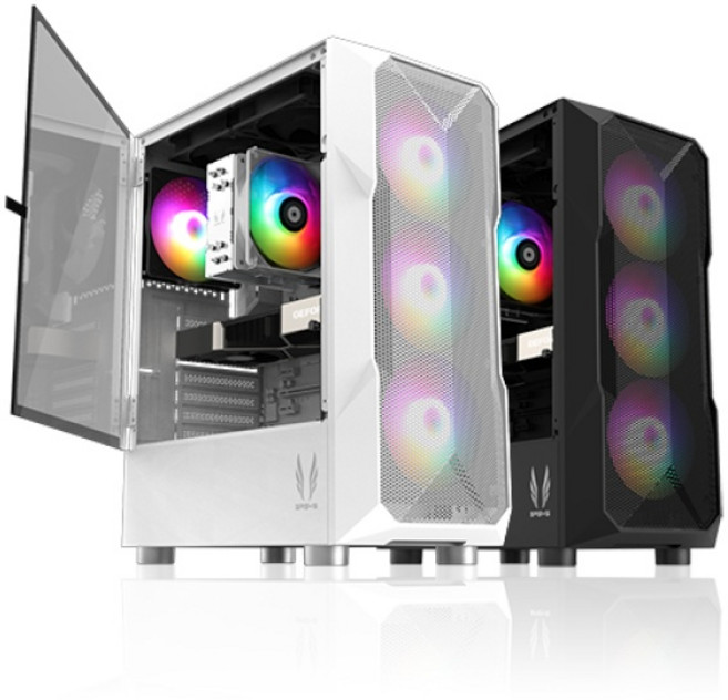 쓰리알시스템 전면 풀 메쉬 미들타워 화이트, R200, 1개