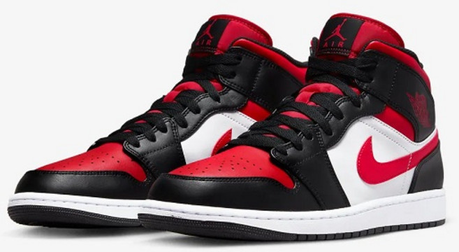 나이키 조던 1 미드 블랙 파이어 레드 554724-079
