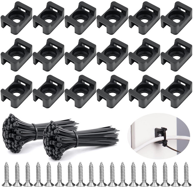 ADNEWX 200 전선 고정 클립 배선용 클립 벽 선 못 고정 전선 스테플, 1세트