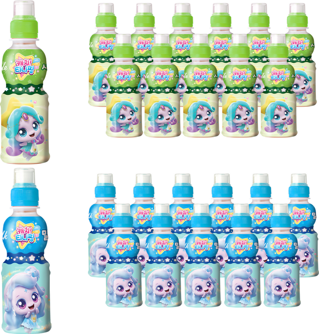 웅진 캐치티니핑 200ml 밀크x12펫+사과x12펫, 24개