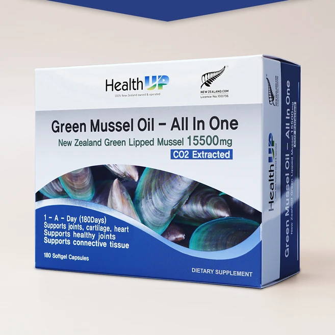 뉴질랜드 초록홍합 오일 헬스업 그린머슬 15500 초록잎홍합오일 180캡슐, 1박스, 180정 - 쿠팡