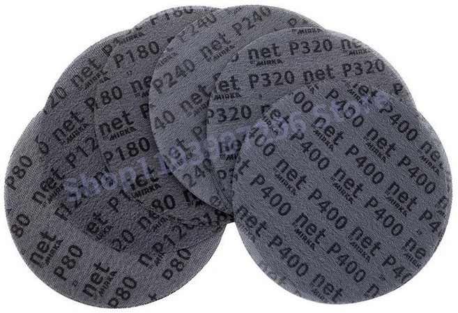 5PCS 인치 ABRANET 마무리 자동차 루프 샌딩 그립 퍼티 디스크 P80 225MM 메쉬 P400 그릿, 400
