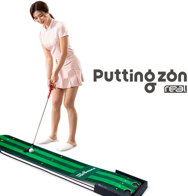 [캐디톡] 퍼팅존 리얼 라이조절 퍼팅연습기 퍼팅매트, 1개