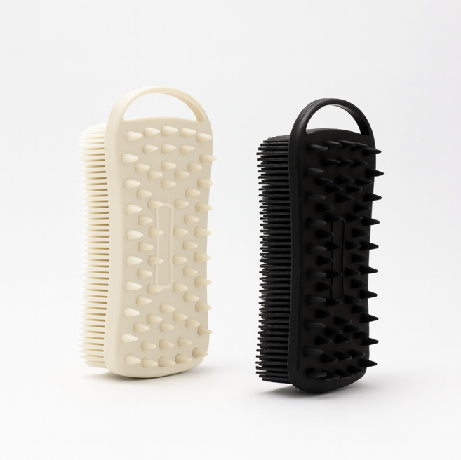 부드러운 실리콘 바디 샤워 목욕 브러쉬, 블랙