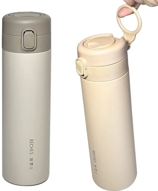 RECHES 彈蓋式保溫瓶 500ml, 伯爵奶, 1個