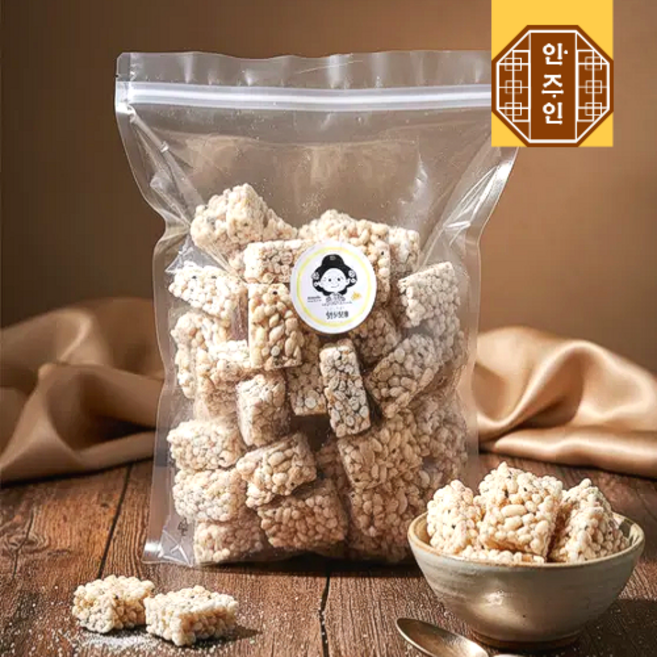 땅콩쌀강정 튀밥 오란다 조청 전통과자 오꼬시 민속 명절, 1개, 300g