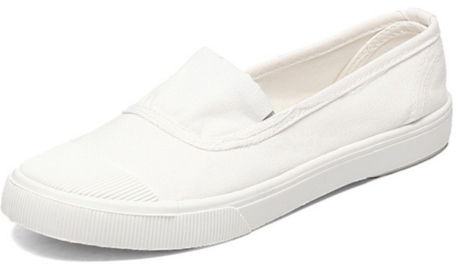 IFaith 韓風休閒純色淺口平底鞋 簡約百搭 時尚軟底小白鞋 女款帆布娃娃懶人鞋 SA016, 【經典款】白,36