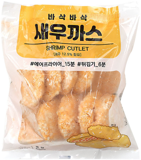 (배터짐)에어프라이어15분 튀김기6분 (고급 바삭바삭 새우까스) 10개 개입 (일요일&당일발송), 650g