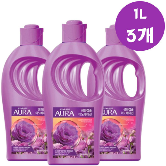 샤프란 아우라섬유유연제 자스민머스크 1L 3개 아기옷빨래