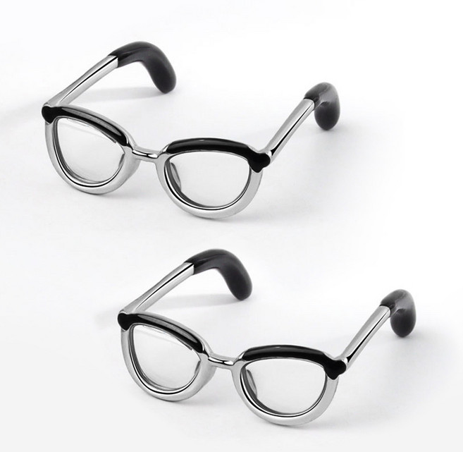 젤루나(2P) 유니크 우정 커플 미니어쳐 선글라스 뿔테 안경 반지 RB-07