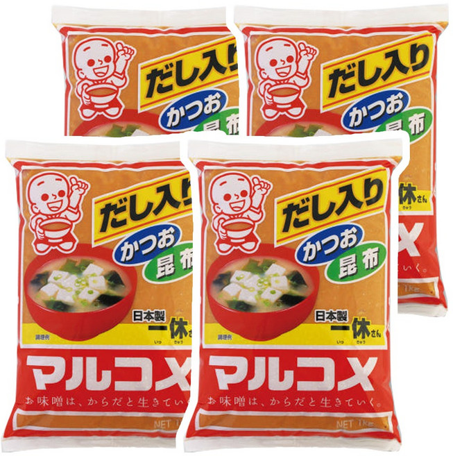 마루코메 된장/미소 된장, 1kg, 4개