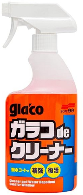 소프트99(SOFT99) glaco(가라코) 발수제 갈라코 de 클리너 400ml 자동차용 및 주택용 유리창 유리제 미러 세정 발수용 04111