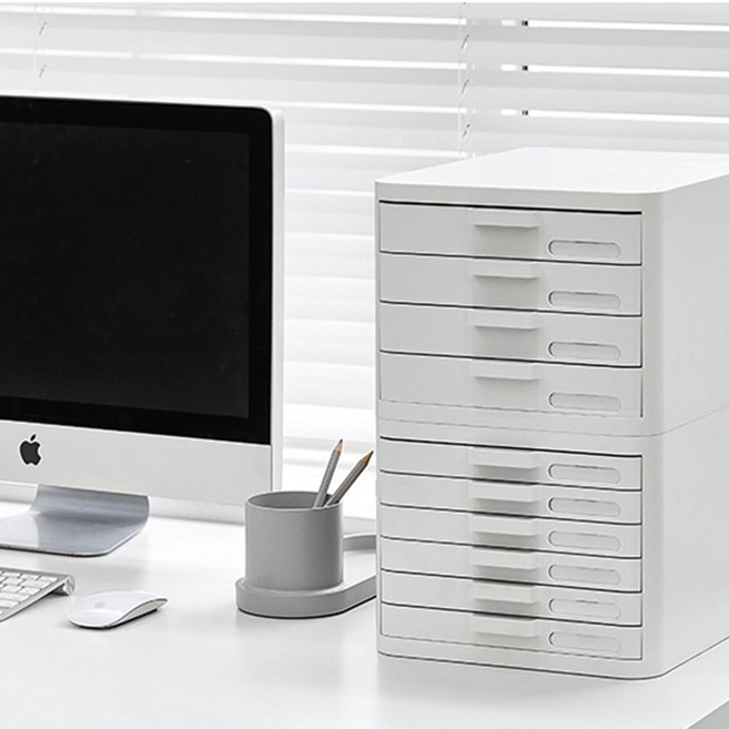 모던 심플 지류보관함 4종 a4용지 보관 파일함 서류정리함 책상위서랍, 6단, 화이트