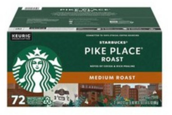 스타벅스 파이크 플레이스 캡슐 커피 72개입, 12.5g, 1박스
