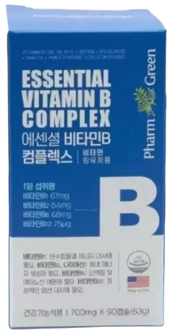 에센셜 비타민B 컴플렉스 700MG X 90캡슐 군 고함량 비타민B컴플렉스, 1개
