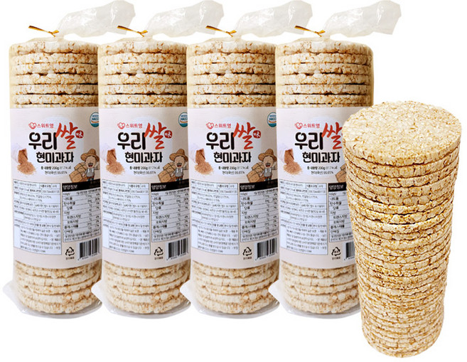 스위트영 우리쌀 현미과자 200g 4번들, 4개