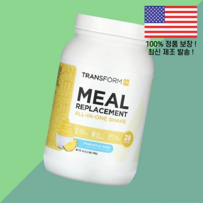 트랜스폼HQ 식사 대용 올인원 쉐이크 파인사과 애플 휩 2.5파운드 40온스 1120g TransformHQ Meal Replacement All in One Shake Pin, 1개