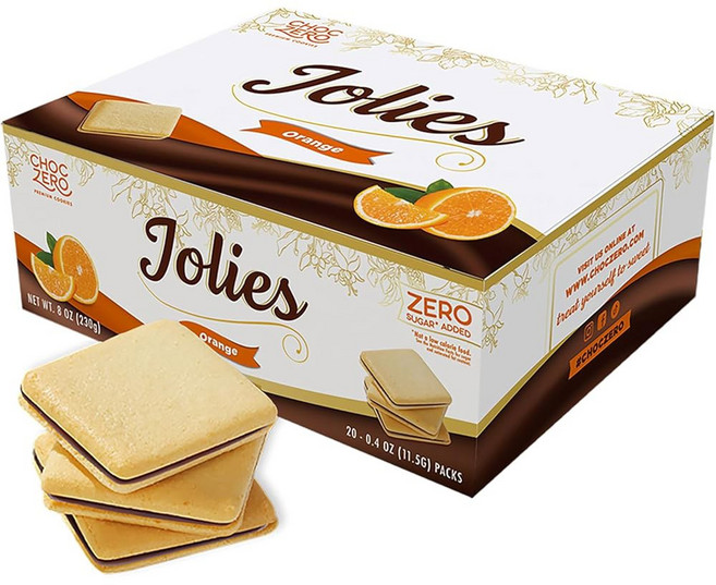 초콜릿 ChocZero 초크제로 쿠키 민트 졸리 글루텐 프리 무설탕 20개입 바삭한 필링 케토 8온스, 오렌지