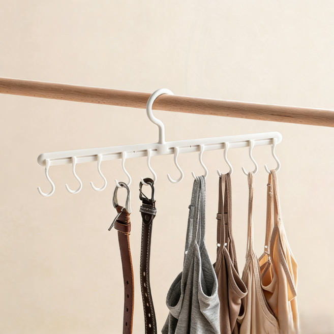 콜콜러브 다용도 집게형 걸이 헴라인 많아요 집게형 행거 회전형 모자 수납 정리 행거, 1개, 화이트