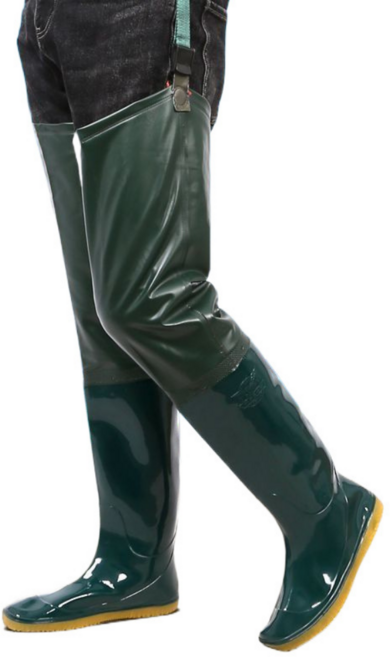 해루질 허벅지장화 방수 낚시 고무 물 웨이더 EVA 장화 카키, 235