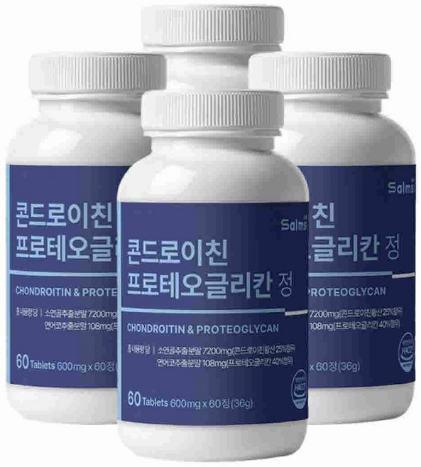 소연골/콘드로이친 프로테오글리칸/정 연어코연골추출물분말 2형콜라겐 관절영양제, 4개, 60정