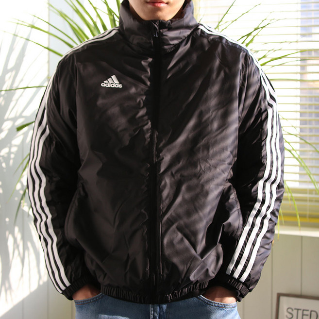 아디다스 남녀공용 데일리 삼선 패딩 자켓 점퍼