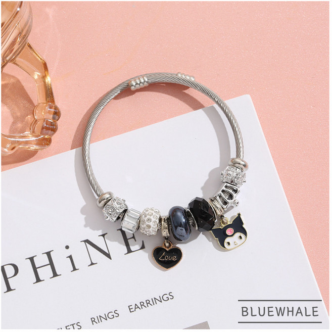 [블루고래] 최신상 산리오 메탈 시크 팔찌 쿠로미 마이멜로디 시나모롤 생일선물 우정팔찌 패션 악세사리 (선물 추천)