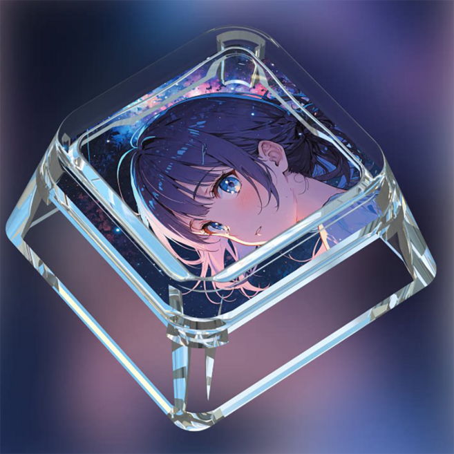 크릿 게이밍 애니메이션 일러스트 투명 포인트 키캡, 스타리 나이트