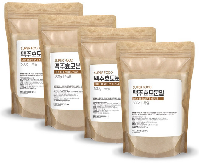 독일산 슈퍼 푸드 맥주 효모 분말, 4개, 500g