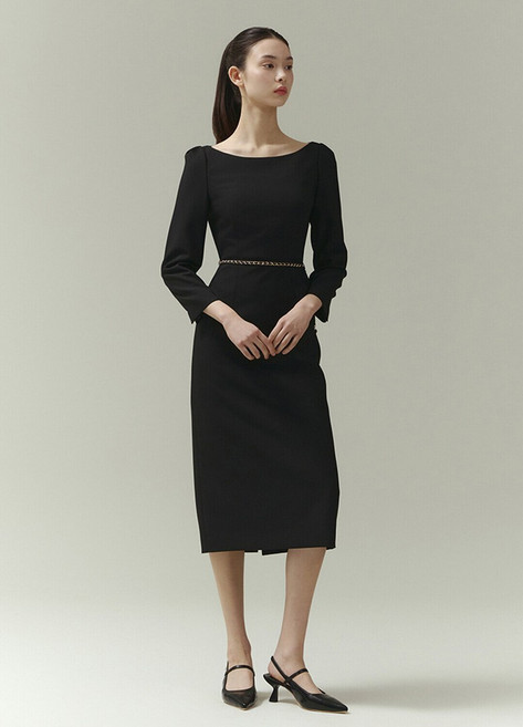 잇미샤 잇미샤 체인 벨트 원피스 (ITP3YOP700)_DG_DG