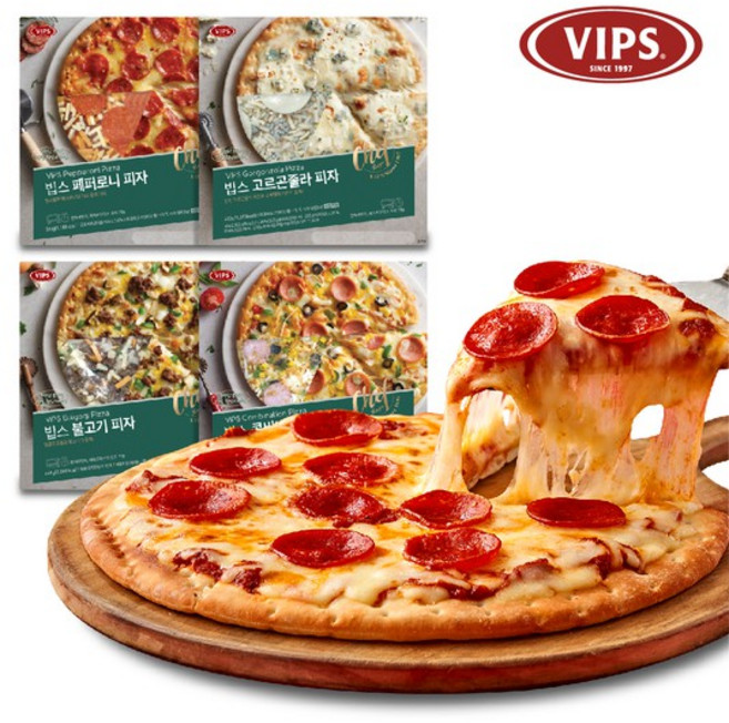 빕스 클래식 피자 4종 세트, 콤비네이션 3팩, 440g