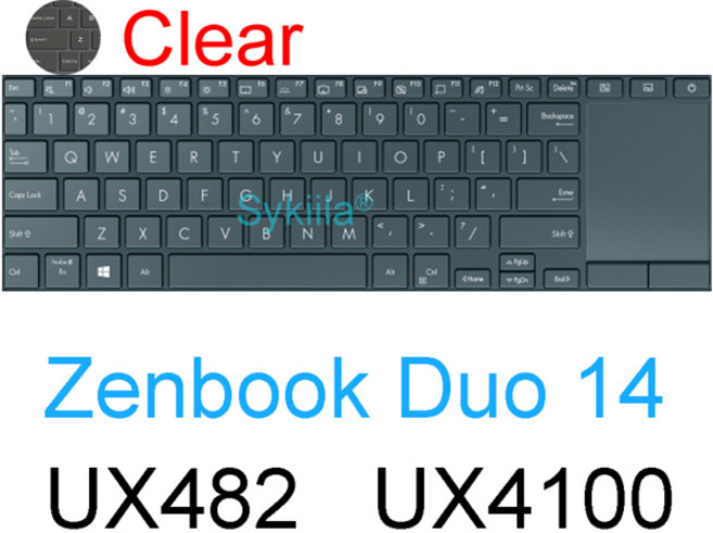 ASUS Zenbook Pro 14 Duo 15 Oled UX8402 UX482 UX4100 UX481 UX4000 UX582 UX581 실리콘 보호 스킨 케이스 용 키보드 커버, 1개