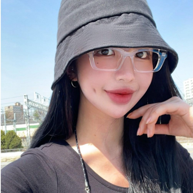 VANANA2 뉴트로 투명 클리어 캣츠아이 뿔테 안경