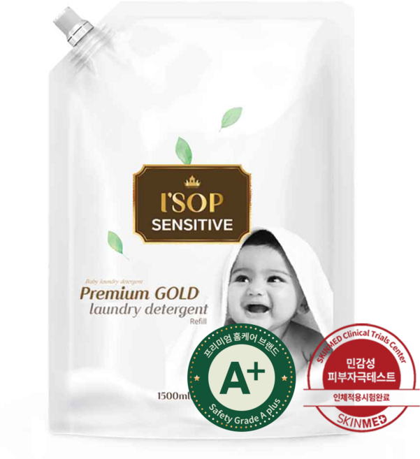 아이솝 메가 센시티브 프리미엄 아기 세탁세제 무향 리필, 1개, 1.5L