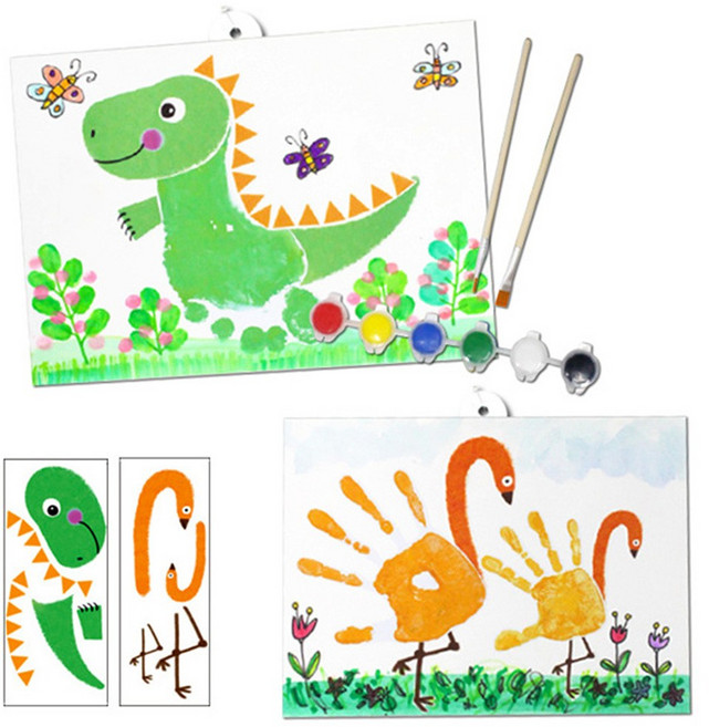 글로벌이지 손도장 발도장 액자 (1인용), 플라밍고