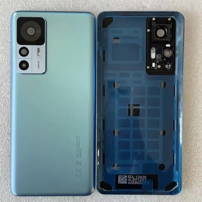 샤오미 미 12T 프로 배터리 케이스 Mi12T 후면 도어 하우징 카메라 프레임 포함, 03 Blue 108MP