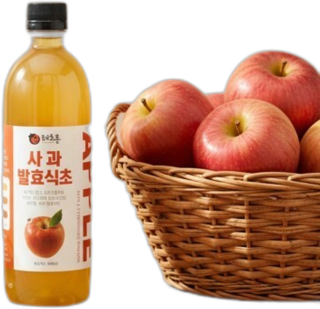 해초롱 천연발효사과식초 국산애사비 무첨가 초모함유 자연발효 혈당관리 혈당관리 필수템 사과100%, 1개, 500ml