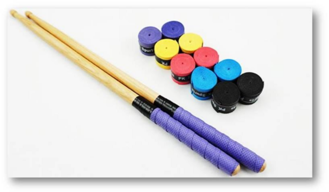 드럼스틱 미끄럼방지 땀흡수 테이프 드럼스틱그립 드럼스틱랩, 블랙, 1개