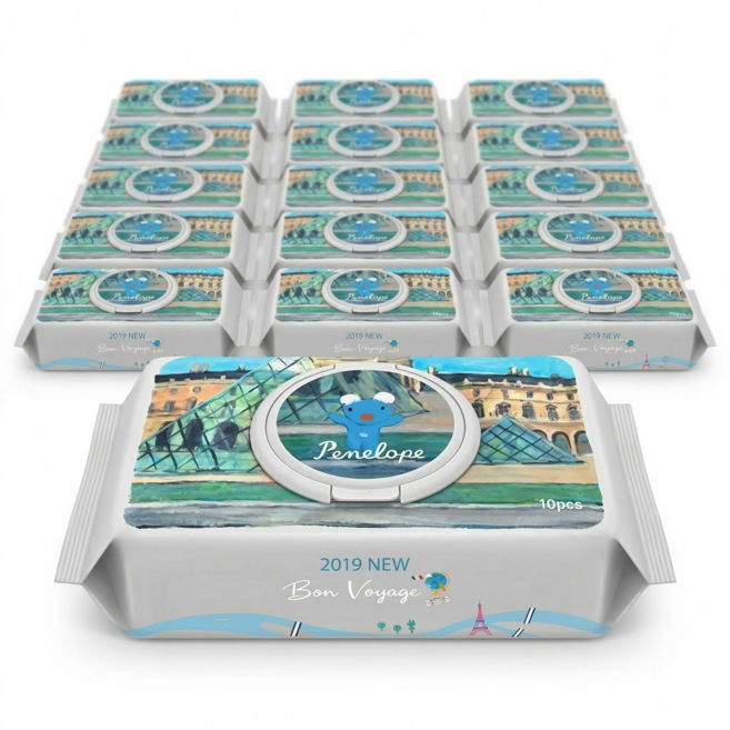 페넬로페 본보야지 루브르 아기물티슈 캡형, 70g, 70매, 20개