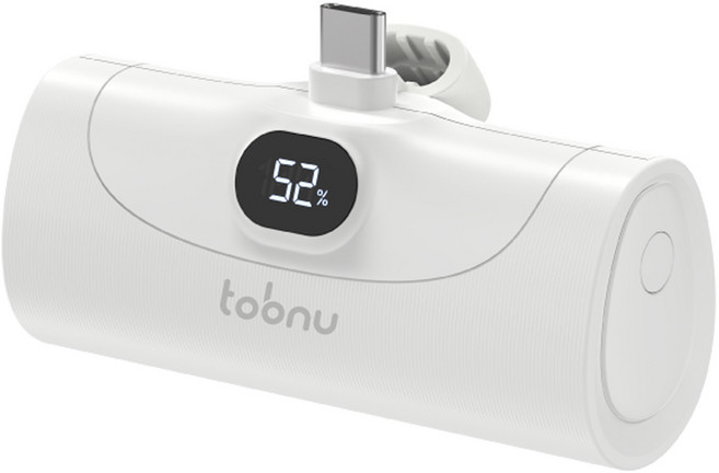 투비뉴 초고속 도킹형 보조배터리 5000mAh PD형 C타입 미니 TO-PD5000C, 화이트