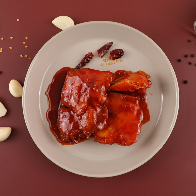 오다닭 껍질없는 소스 순살 닭다리살구이 숯불매운맛 세트구성, 40개, 130g