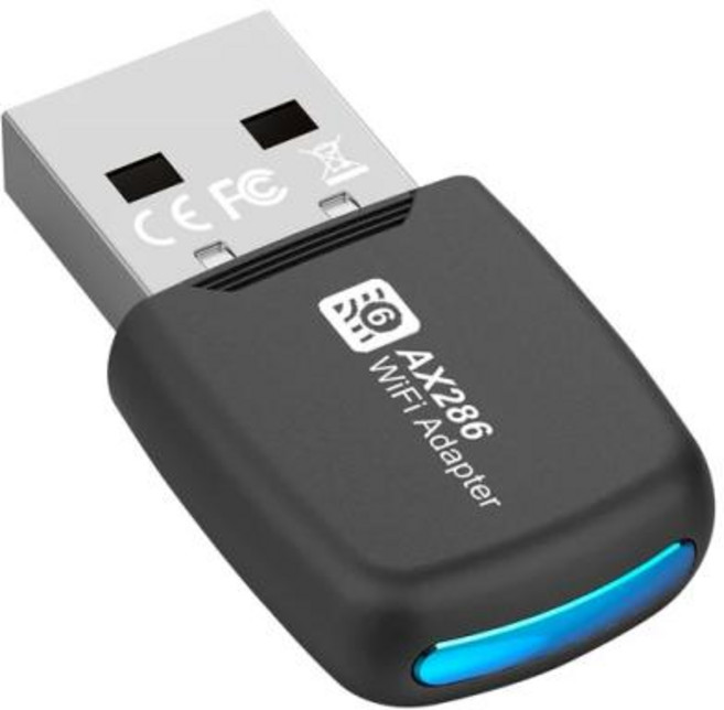 미니 USB 와이파이 6 네트워크 카드 286Mbps 802.11ax 동글 USB 2.4GHz 와이파이 랜 어댑터 드라이버 무료 PC 노트북 윈도우 7 10 11, 1개