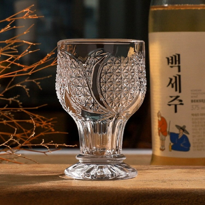 엔틱 소주잔 예쁜 술잔, 6개, 투명