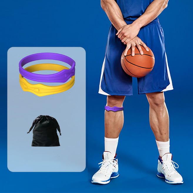 슬개골 벨트 농구 무릎 힘 벨트 슬개골 무릎 관절 로프 링 고무 밴드 스포츠 무릎 패드 탄성 고정 보호, 01 one size, 05 purple and orange