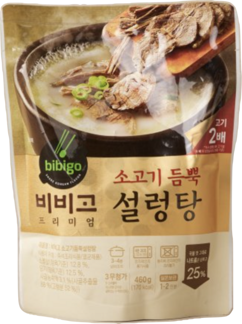 비비고 소고기듬뿍설렁탕, 460g, 18개