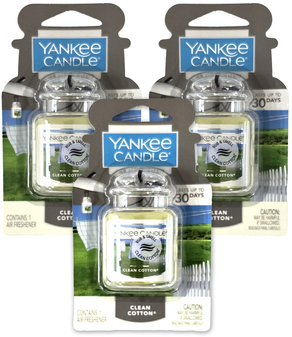 양키캔들 카자 얼티메이트 차량용 방향제, 3개, CLEAN COTTON