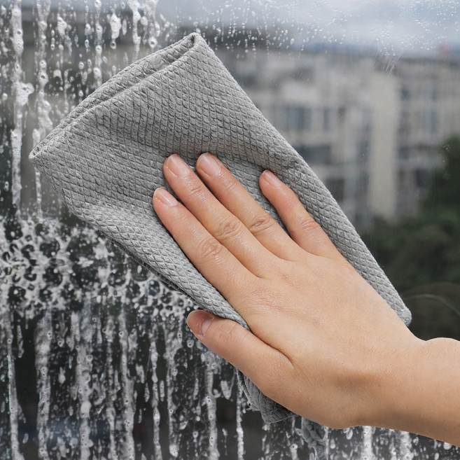 몽벨르 물자국제거 초극세사 유리닦이 행주, 그레이, 5개