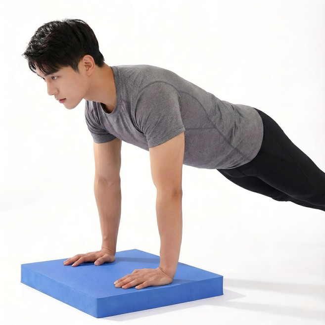 KM SPORTS 두꺼운 운동매트 최대 6CM 헬스 요가 밸런스패드 다양한 컬러, 블루, 1개