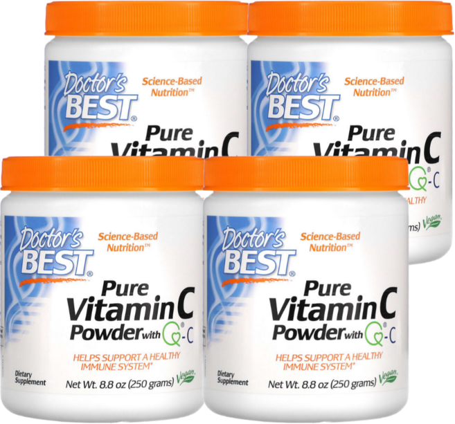 [4세트]닥터스베스트 영국산 큐씨 비타민씨 가루 250g 퀄리씨 아스크로브산 아스코르브산, 4개
