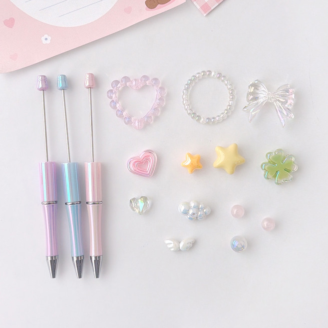 [2+1] 밍블밍블 캐릭터 비즈 볼펜 볼꾸 볼펜 꾸미기 동대문 DIY 재료, 15번 세트, 1개